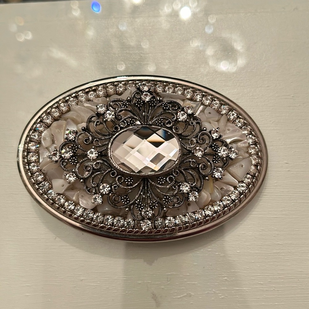 Vintage Stone and crystal belt buckle - Picture 11 of 14